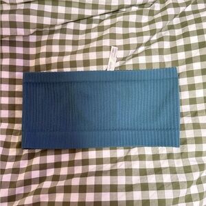 Aritzia Blue Ribbed Bandeau Top